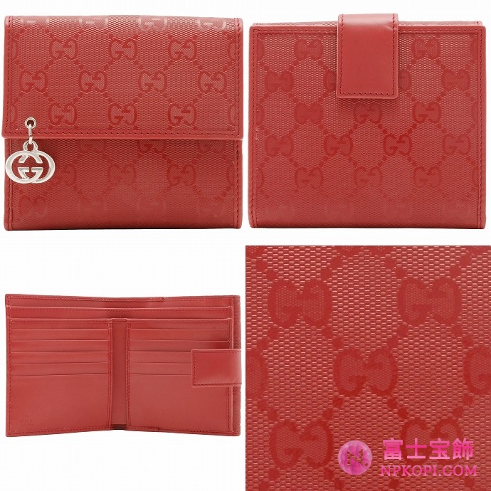 GUCCI/グッチ GG PIERCEグッチシマGG柄Gディテール2つ折り財布 212105 FU49N 6209 